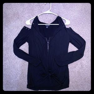Rock Republic zippered cold shoulder top
